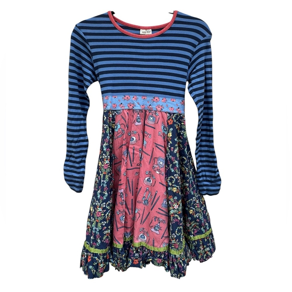 Matilda Jane Striped and Floral Kids Dress size 12